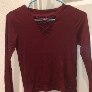 Burgundy Hollister Must Have Collection Top